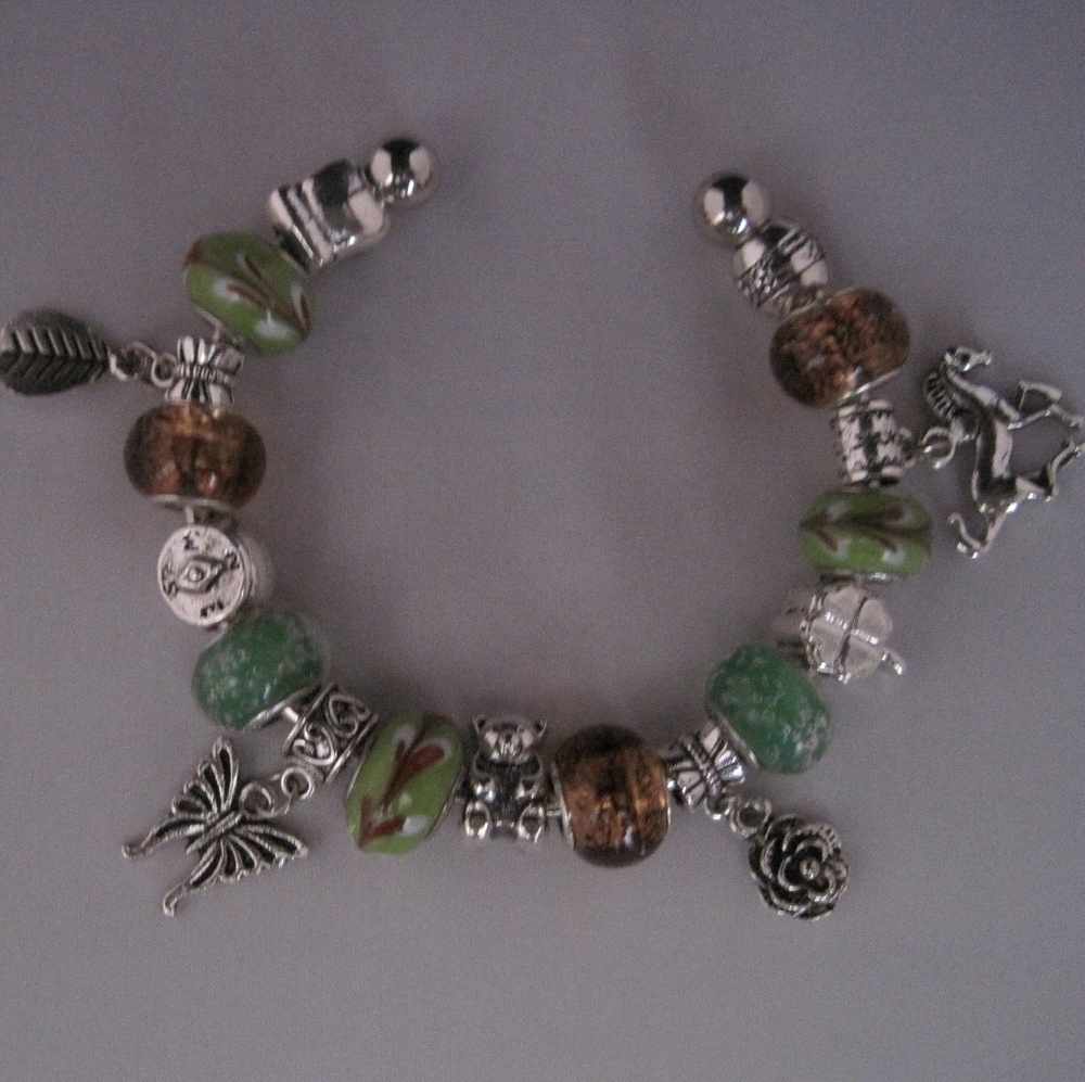 Handmade Silver Plated Charm Bracelet